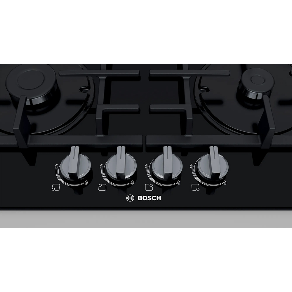 Plita incorporabila BOSCH PNP6B6B90, Gaz, 4 arzatoare, negru
