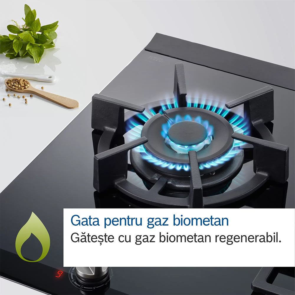 Plita incorporabila BOSCH PNP6B6B90, Gaz, 4 arzatoare, negru