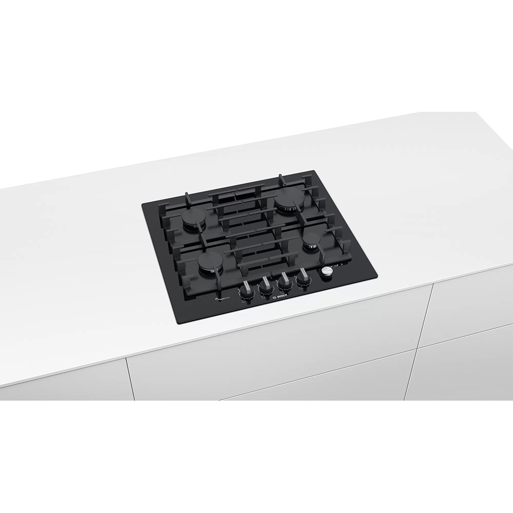 Plita incorporabila BOSCH PPP6A6M90, Gaz, 4 arzatoare, negru