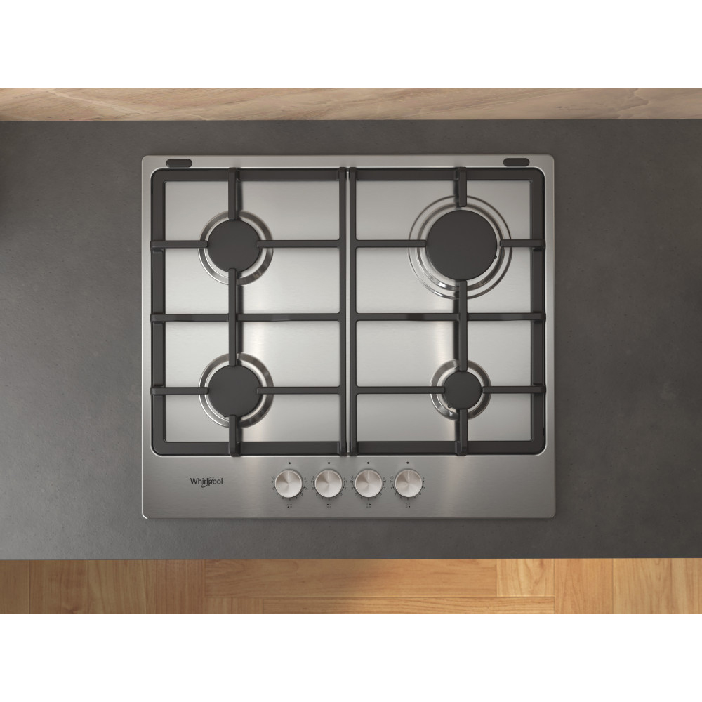 Plita incorporabila WHIRLPOOL TKRL 660 IX, Gaz, 4 arzatoare, inox
