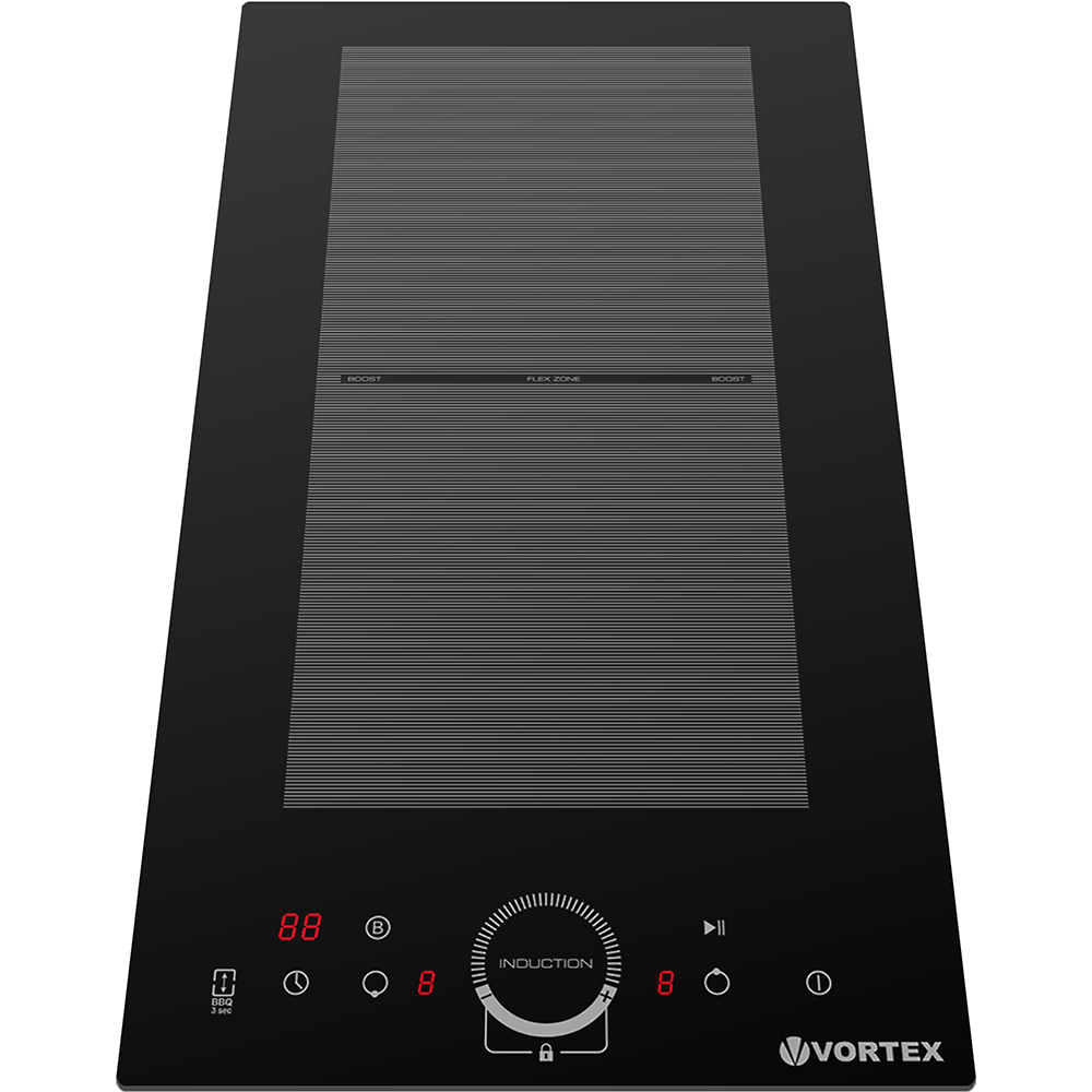 Plita incorporabila VORTEX VPI30DBK02Y, Inductie, 2 arzatoare, Touch control, negru
