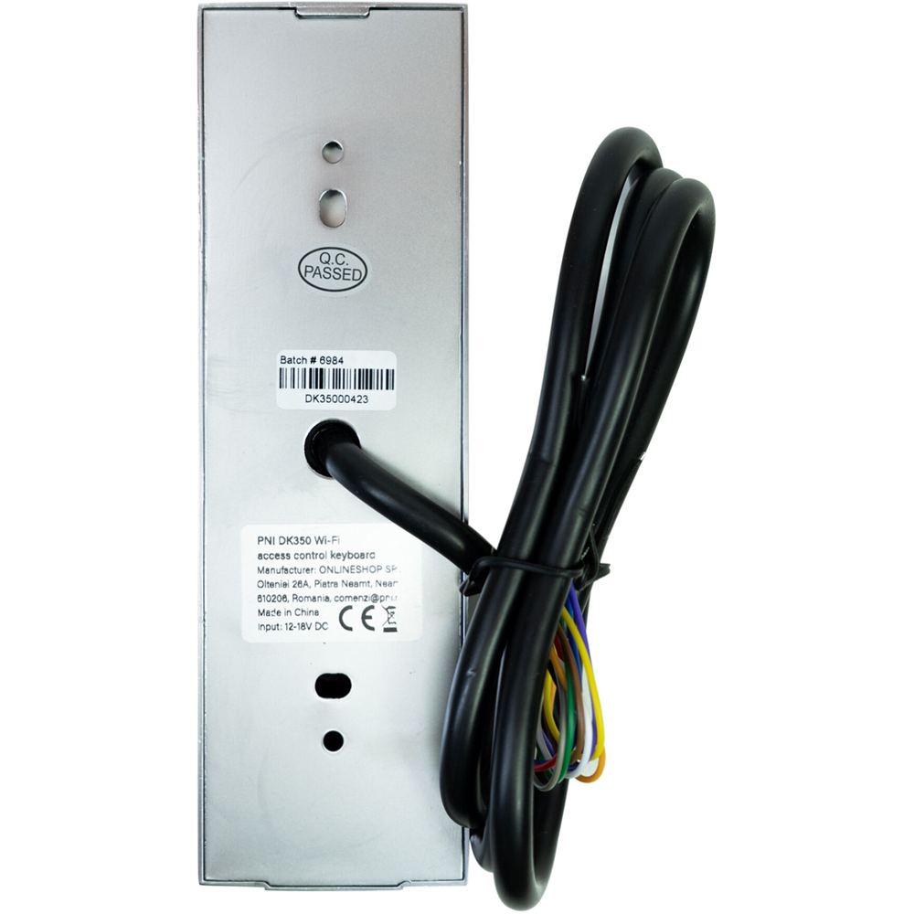 Tastatura control acces PNI DK350, Wi-Fi, Card Acces, Amprenta, IP66, aplicatie Tuya