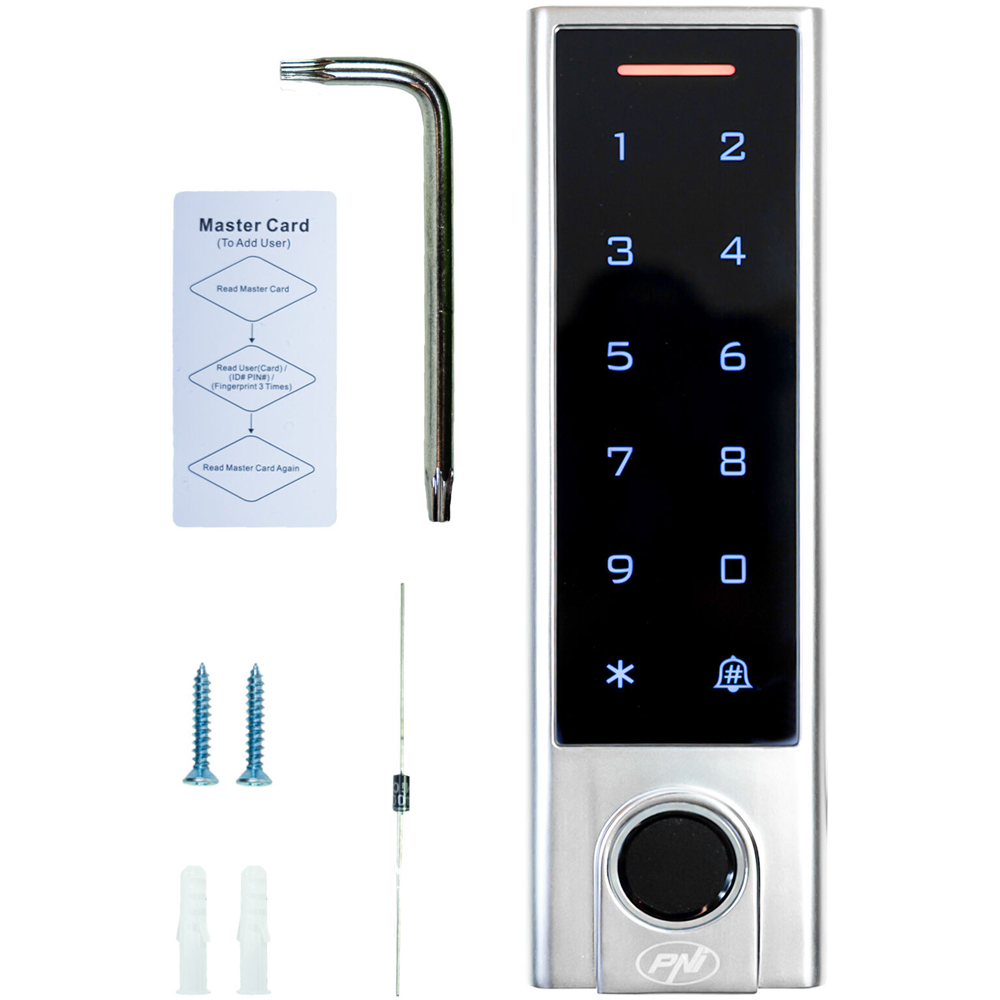 Tastatura control acces PNI DK350, Wi-Fi, Card Acces, Amprenta, IP66, aplicatie Tuya