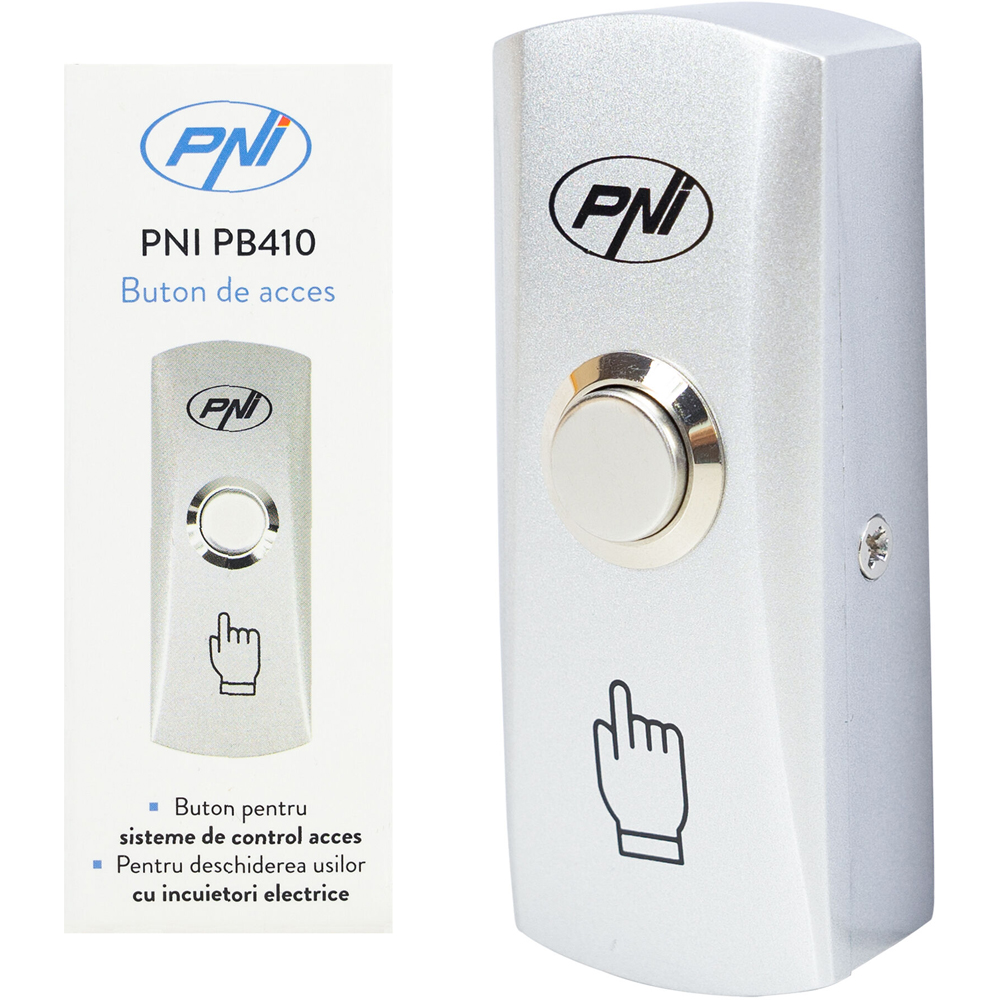 Buton de acces PNI PB410, contact iesire NO/COM, max. 12V/24V 0.5A