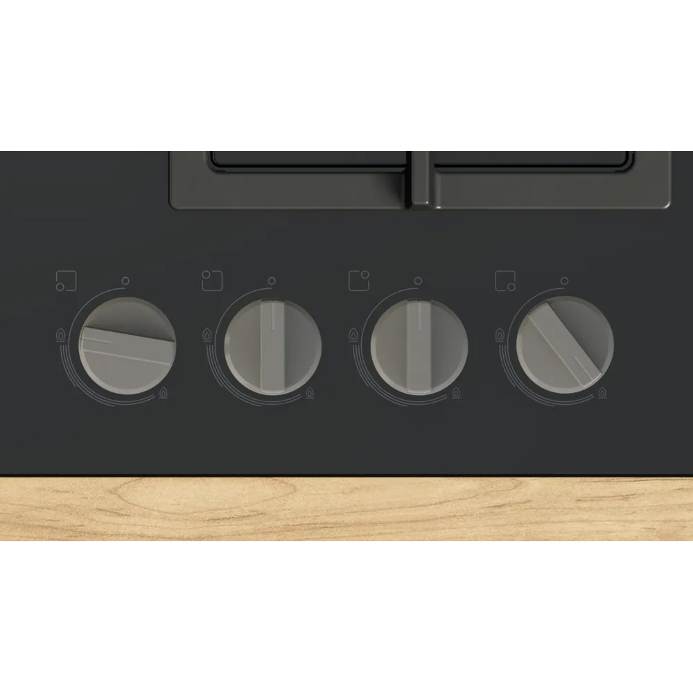 Plita incorporabila BOSCH PNK6B6K40, Gaz, 4 arzatoare, Wok, negru