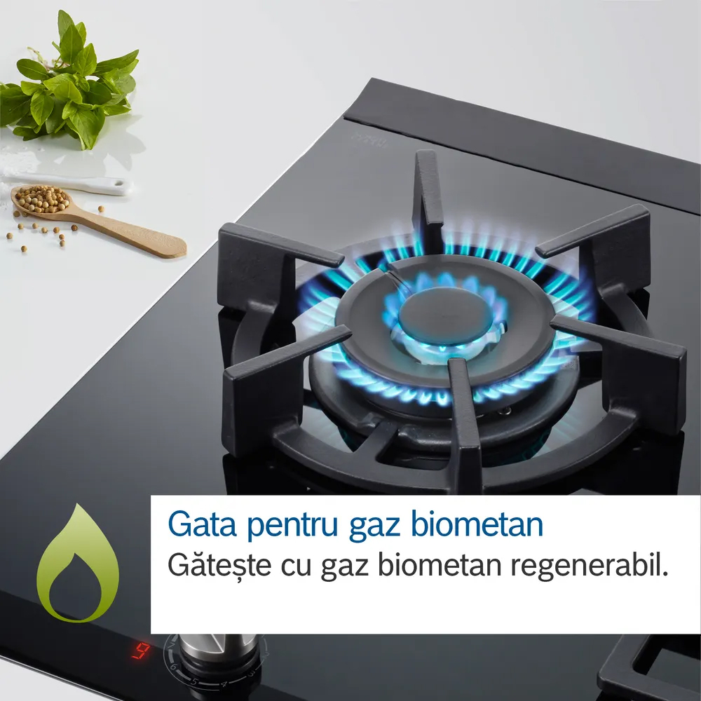 Plita incorporabila BOSCH PNK6B6K40, Gaz, 4 arzatoare, Wok, negru