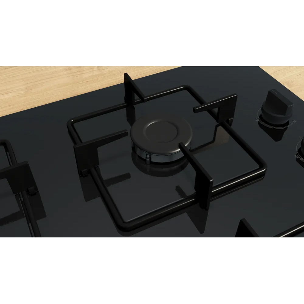 Plita incorporabila BOSCH POH6B6K30, Gaz, 4 arzatoare, Wok, negru