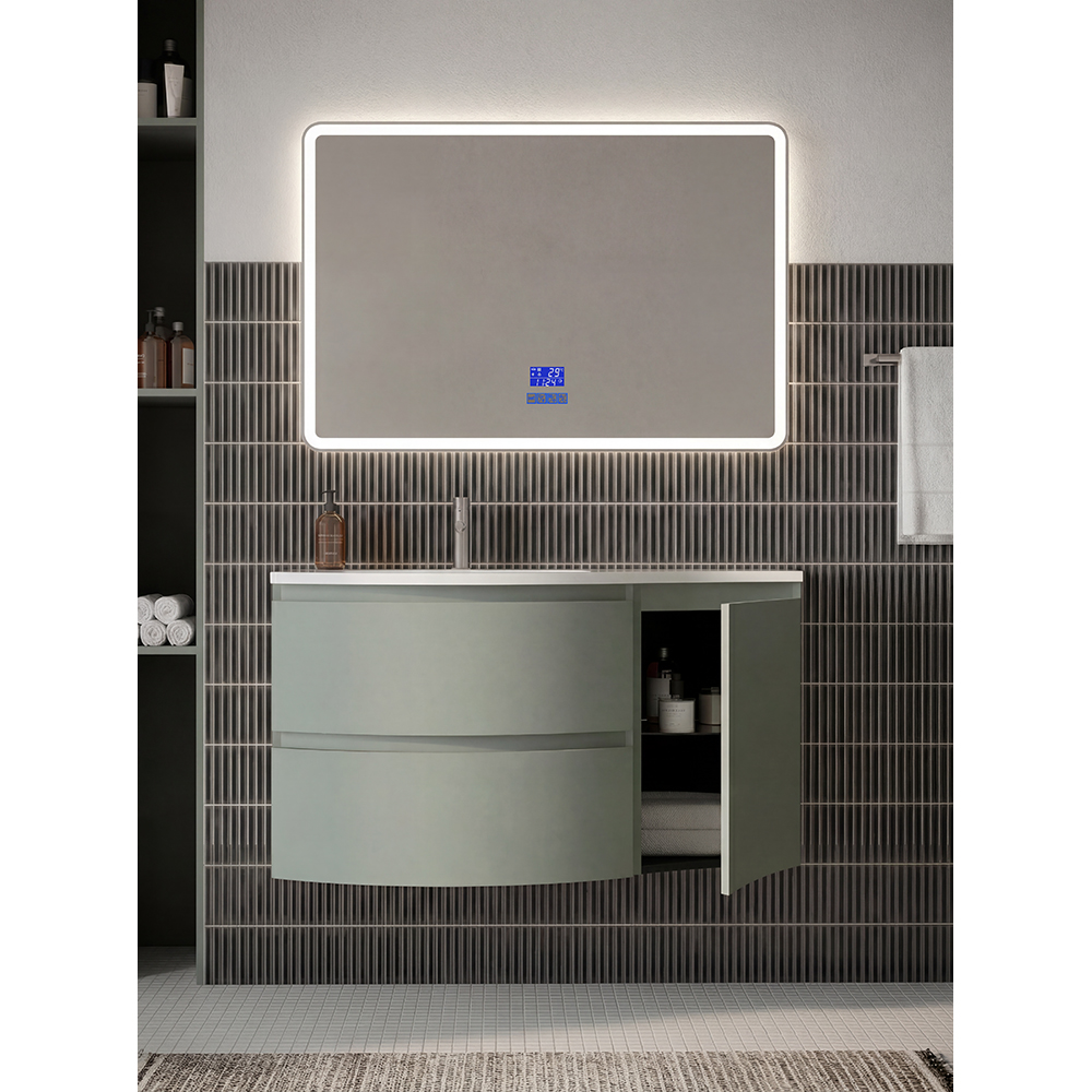 Dulap baie SAVINIDUE Armonia, dreapta, MDF, 36 x 52 x 58 cm, verde mint