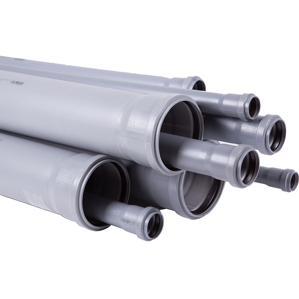 Teava polipropilena, D 125 mm, 1 m, gri
