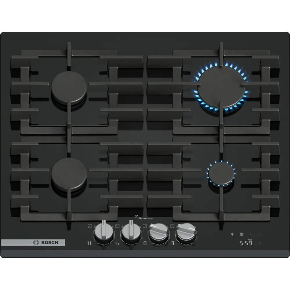 Plita incorporabila BOSCH PRP6A6H40, Gaz, 4 arzatoare, negru