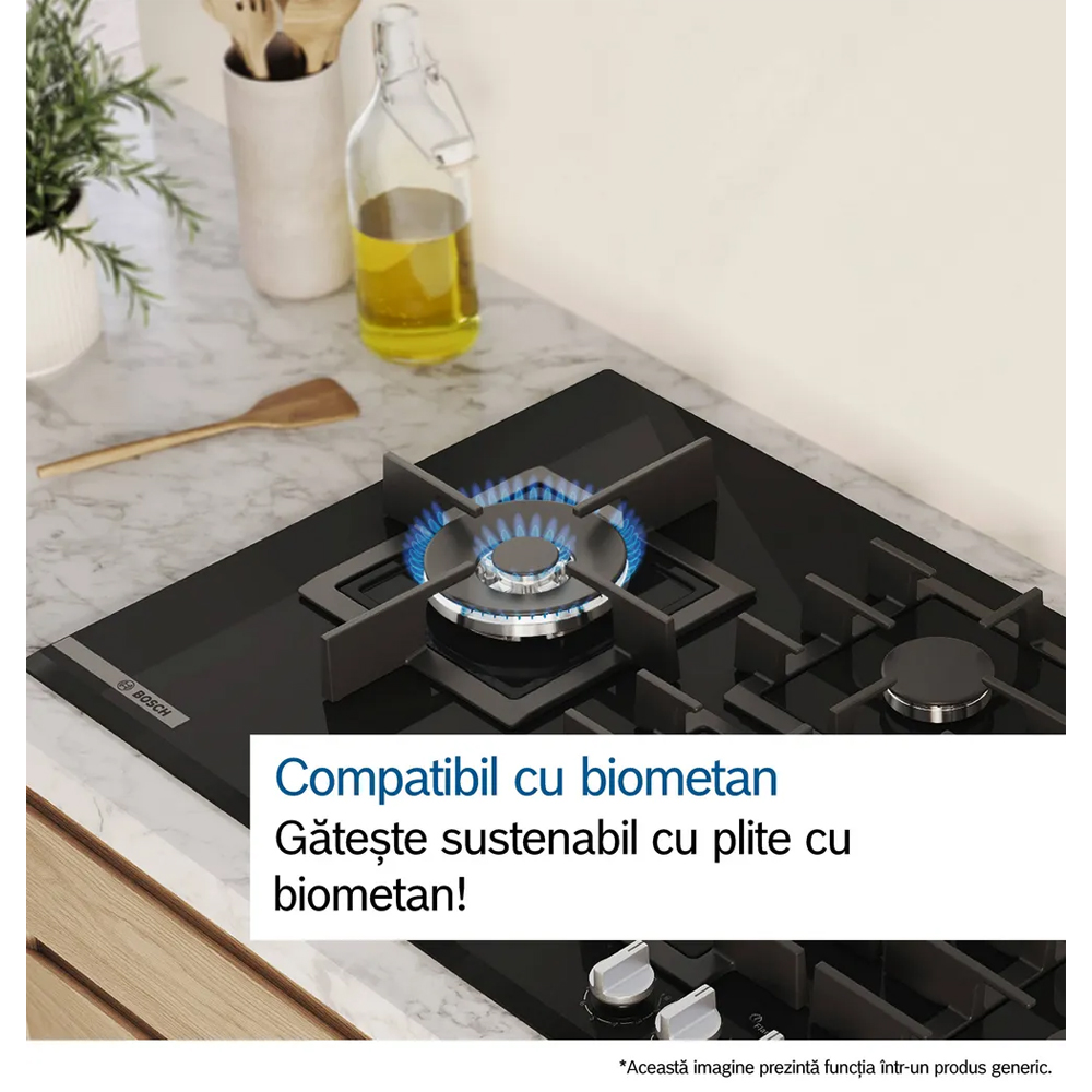 Plita incorporabila BOSCH PRP6A6H40, Gaz, 4 arzatoare, negru