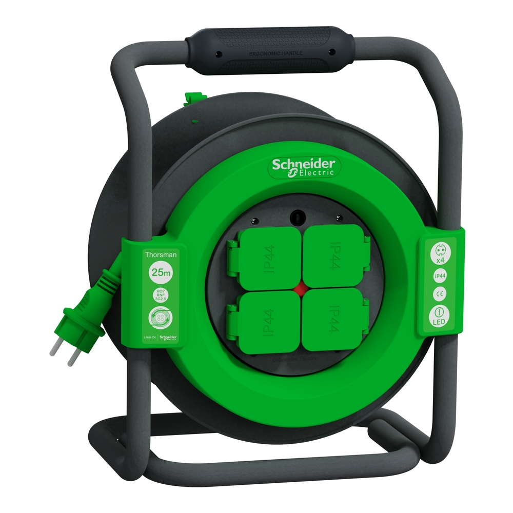 Prelungitor cu tambur SCHNEIDER H07RNF, 2.5mm, 4 prize, 25m