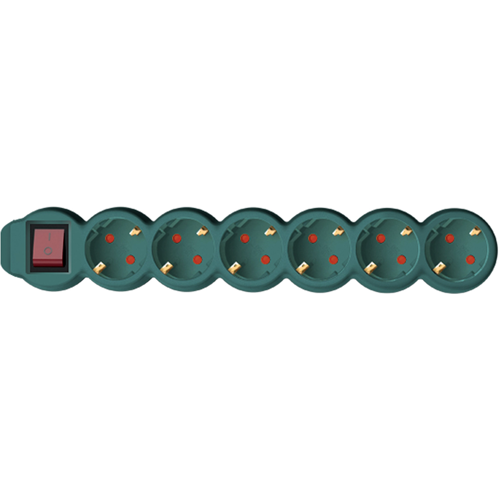 Prelungitor cu protectie HOME NV 6K-3, 6 prize, 3m, Verde