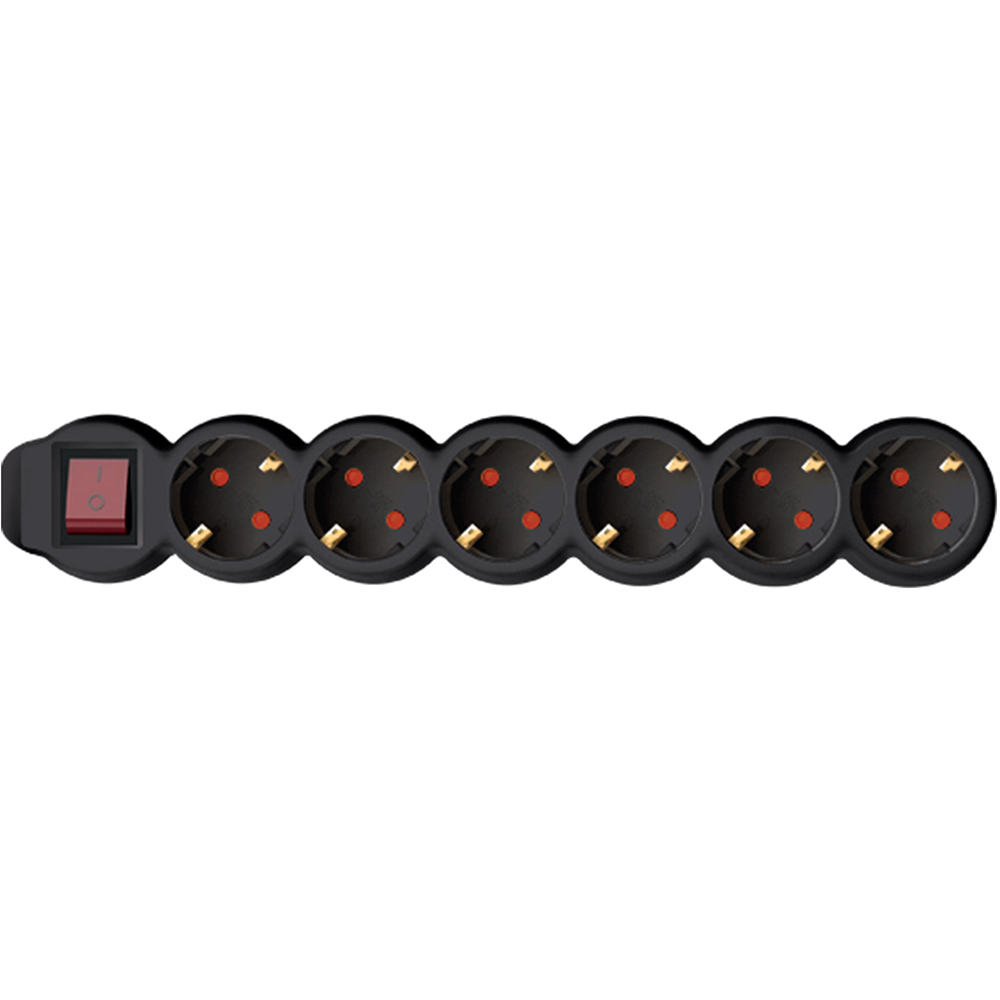Prelungitor cu protectie HOME NV 6K, 6 prize, 1.5m, Negru