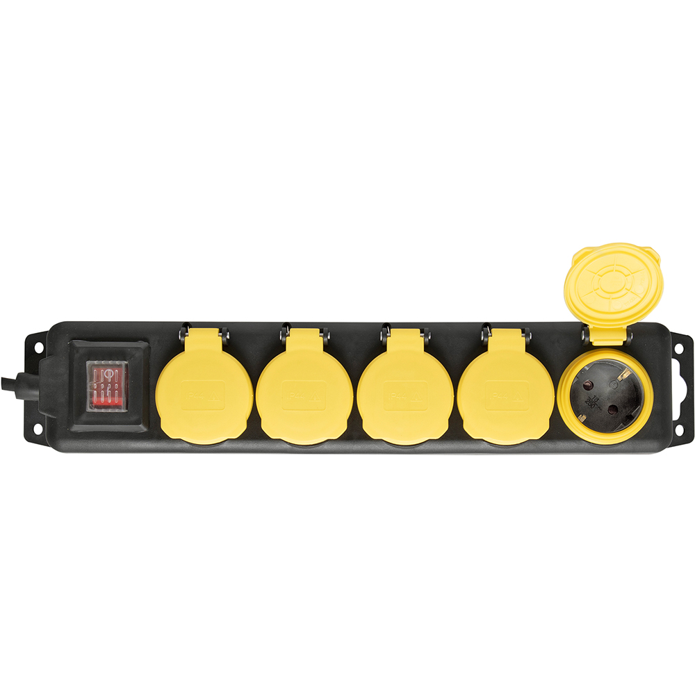 Prelungitor pentru exterior HOME NVO 05K-5, 5 prize, 5m, Negru
