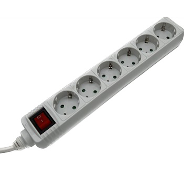 Prelungitor cu protectie HAMA R9223809, 6 prize, 1.4m, alb