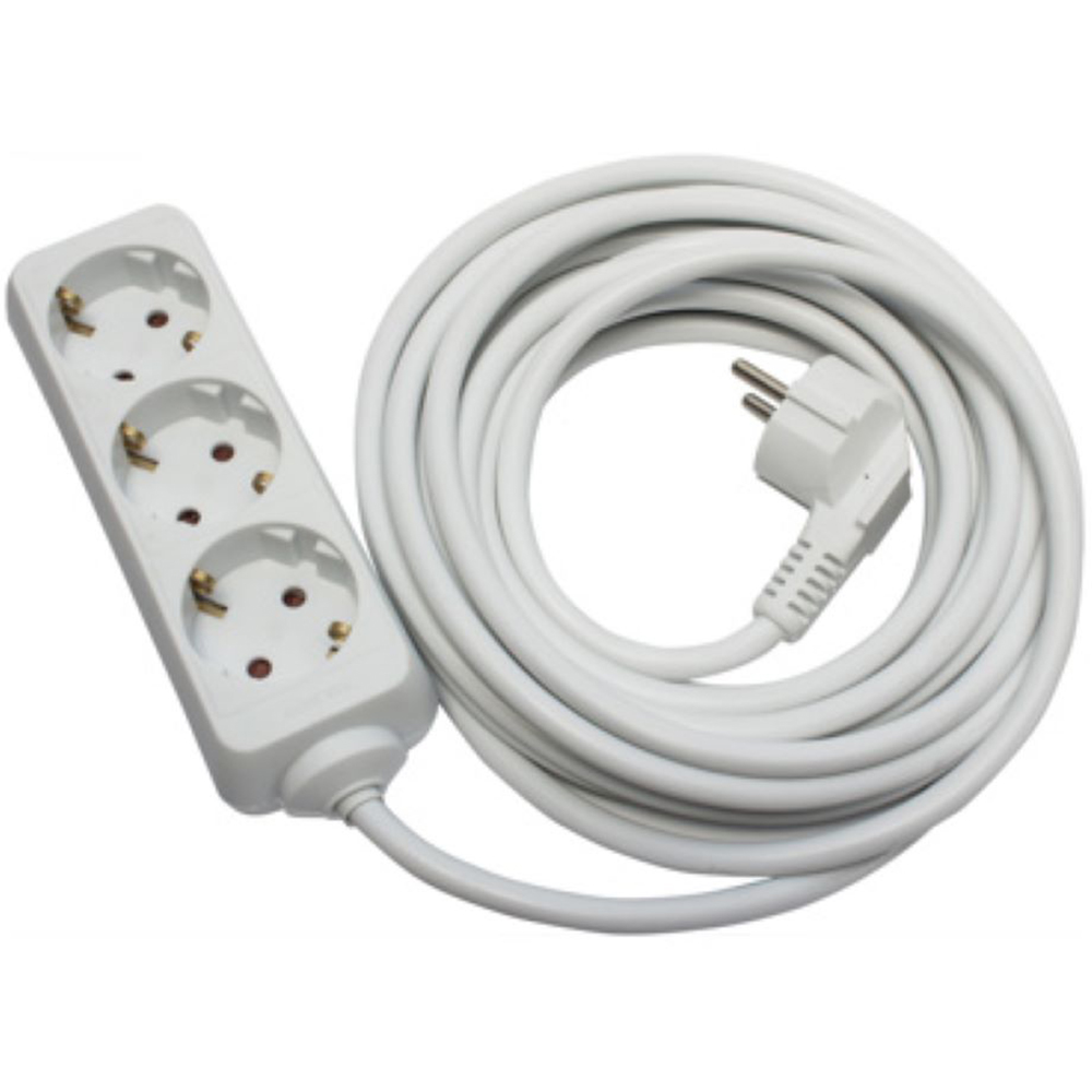 Prelungitor STROHM 5948833077798, 3 prize Shucko, 5m, alb