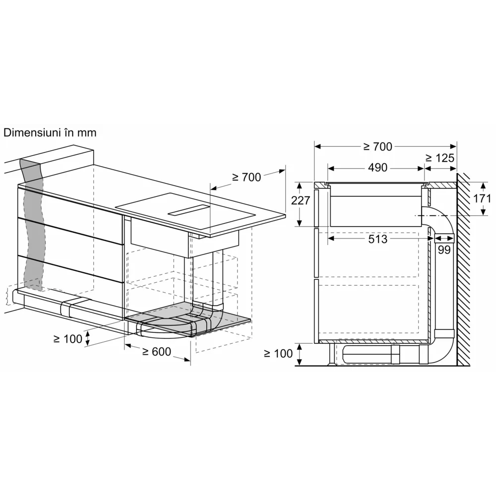 Plita incorporabila cu hota integrata BOSCH PXX801D67E, Inductie, 4 arzatoare, Touch control, negru
