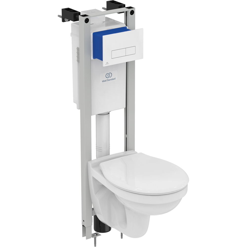 Set vas WC IDEAL STANDARD Prosys Simplicity R065601, ceramica, evacuare orizontala, rezervor 3/6l, capac, alb