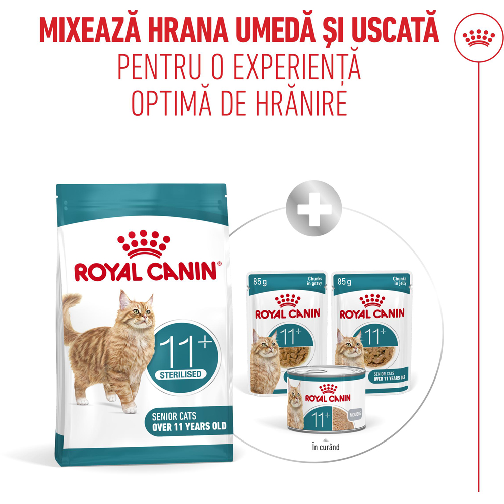 Hrana uscata pentru pisici ROYAL CANIN FHN Sterilised 11+, Senior, Pasare, 400 g