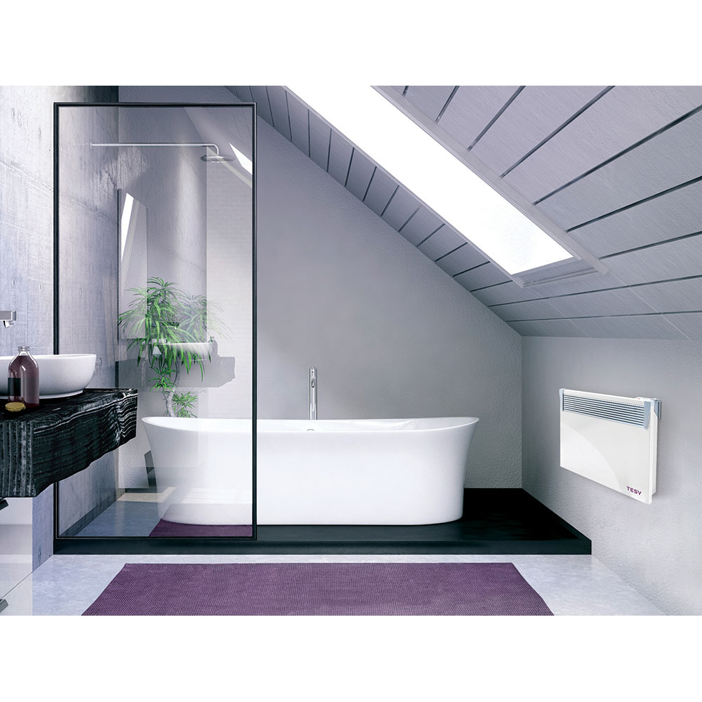 Convector electric de perete TESY HeatEco CN 031 100 EI CLOUD W, 1000W, Wi-Fi, Termostat reglabil, alb