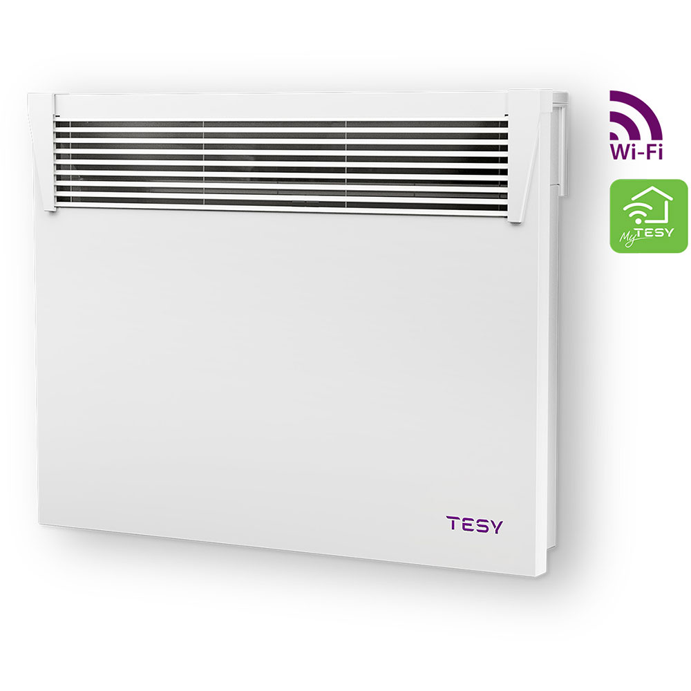 Convector electric de perete TESY Heatco CN 031 150 EI CLOUD W, 1500W, Wi-Fi, Termostat reglabil, alb