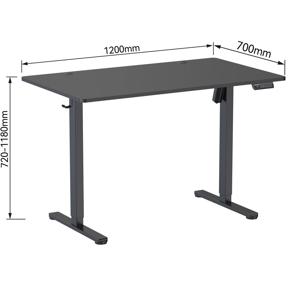 Birou Cinemount, PAL, 120 x 70 x 78-118 cm, negru
