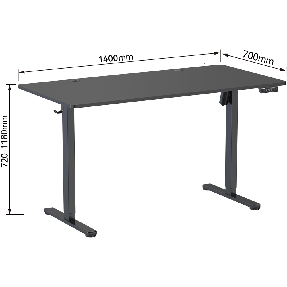 Birou Cinemount, PAL, 140 x 70 x 78-118 cm, negru