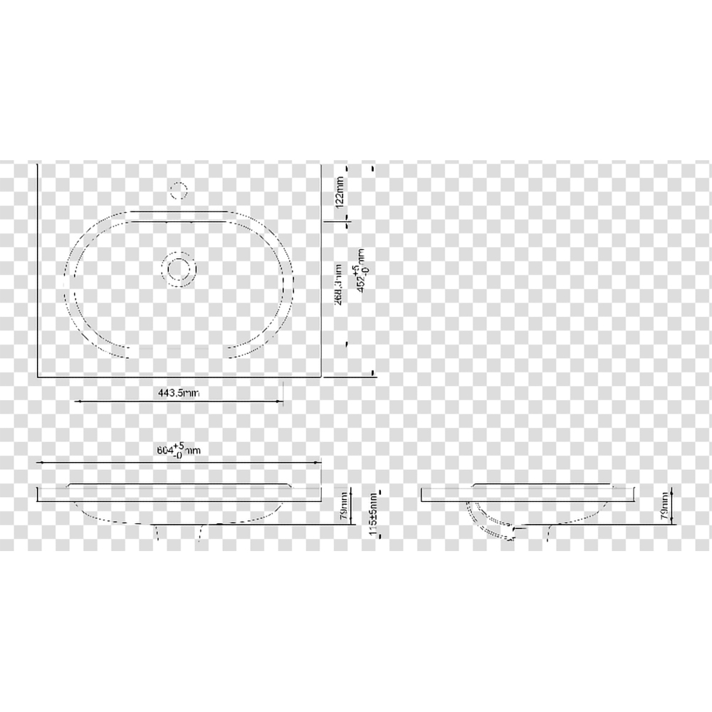 Lavoar incorporabil GoodHome Cavally, rasina, 60 x 45 cm, negru