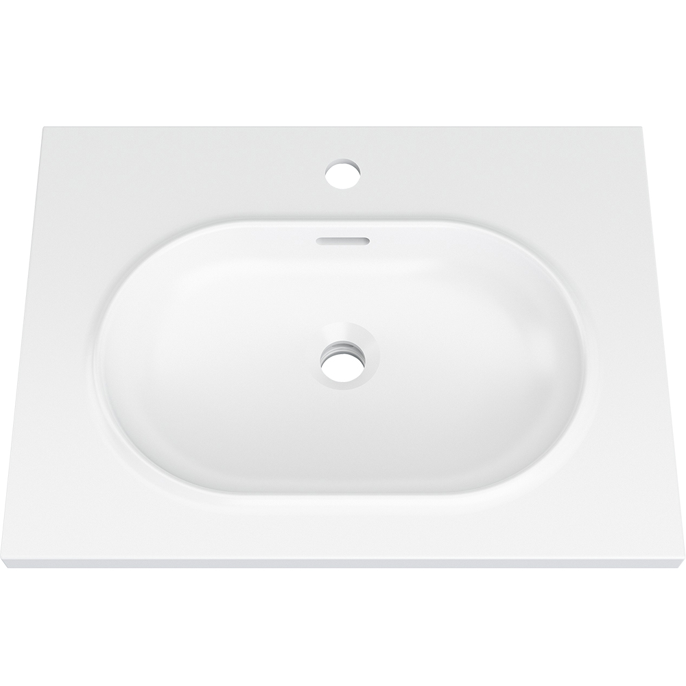 Lavoar incorporabil GoodHome Cavally, rasina, 60 x 45 cm, alb