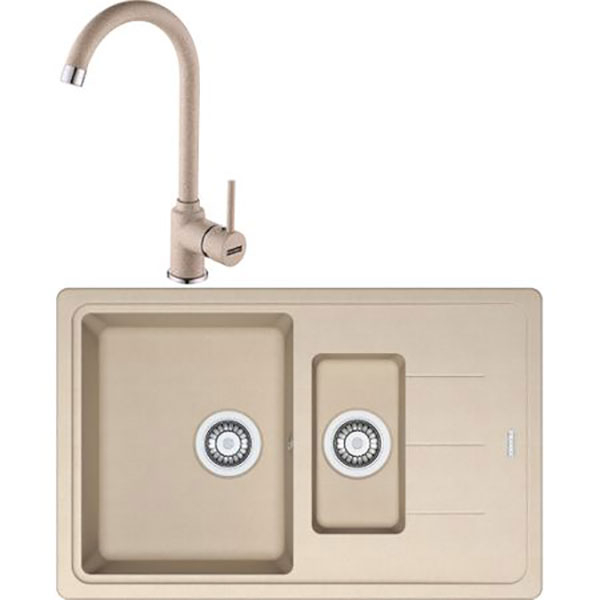 Pachet chiuveta FRANKE BFG 651-78, 1 1/2 cuve, picurator reversibil, granit + baterie Pola, avena