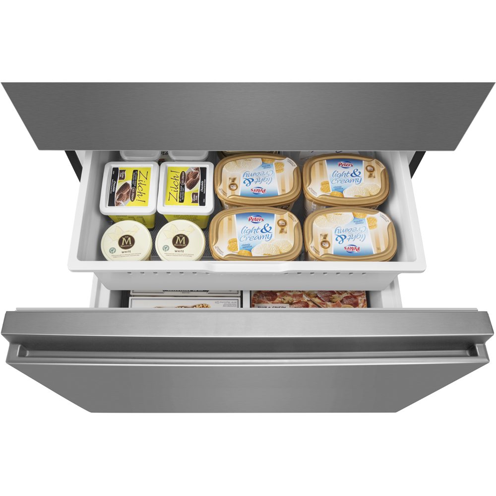 Side by Side HISENSE RF540N4WIE, Total No Frost, 480 l, H 182 cm, Clasa E, Dozator apa, inox