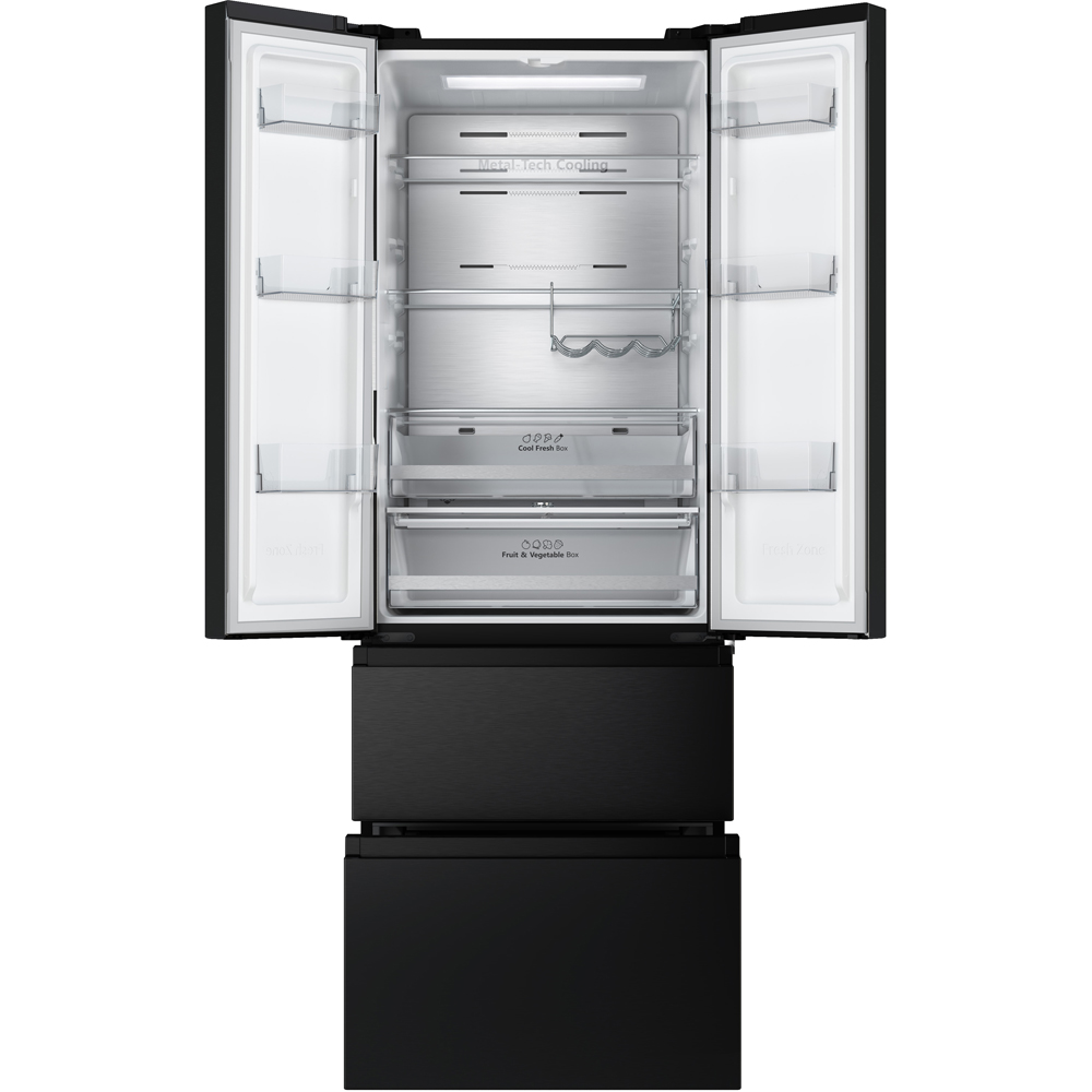 Side by Side HISENSE RF632N4AFE1, Total No Frost, 485 l, H 200 cm, Clasa E, Wi-Fi, negru