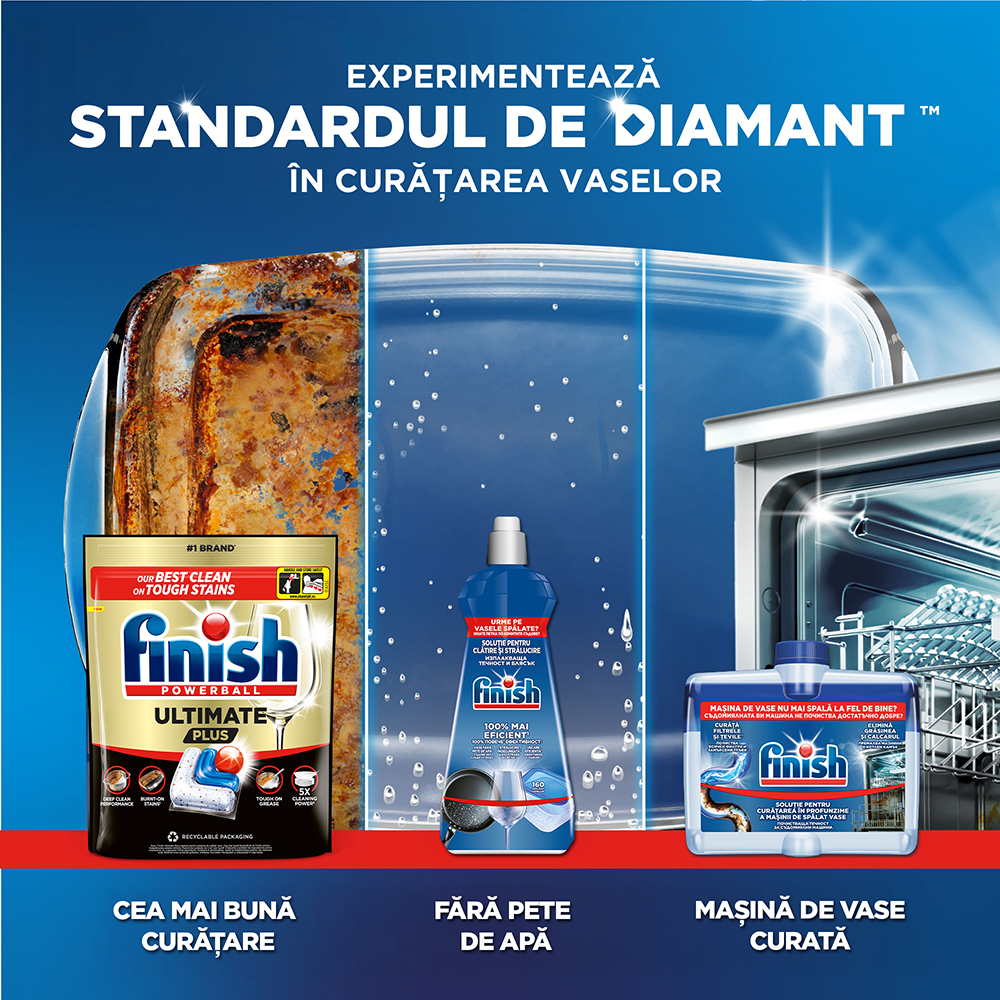 Solutie de clatire pentru masina de spalat vase FINISH, 2 x 800ml