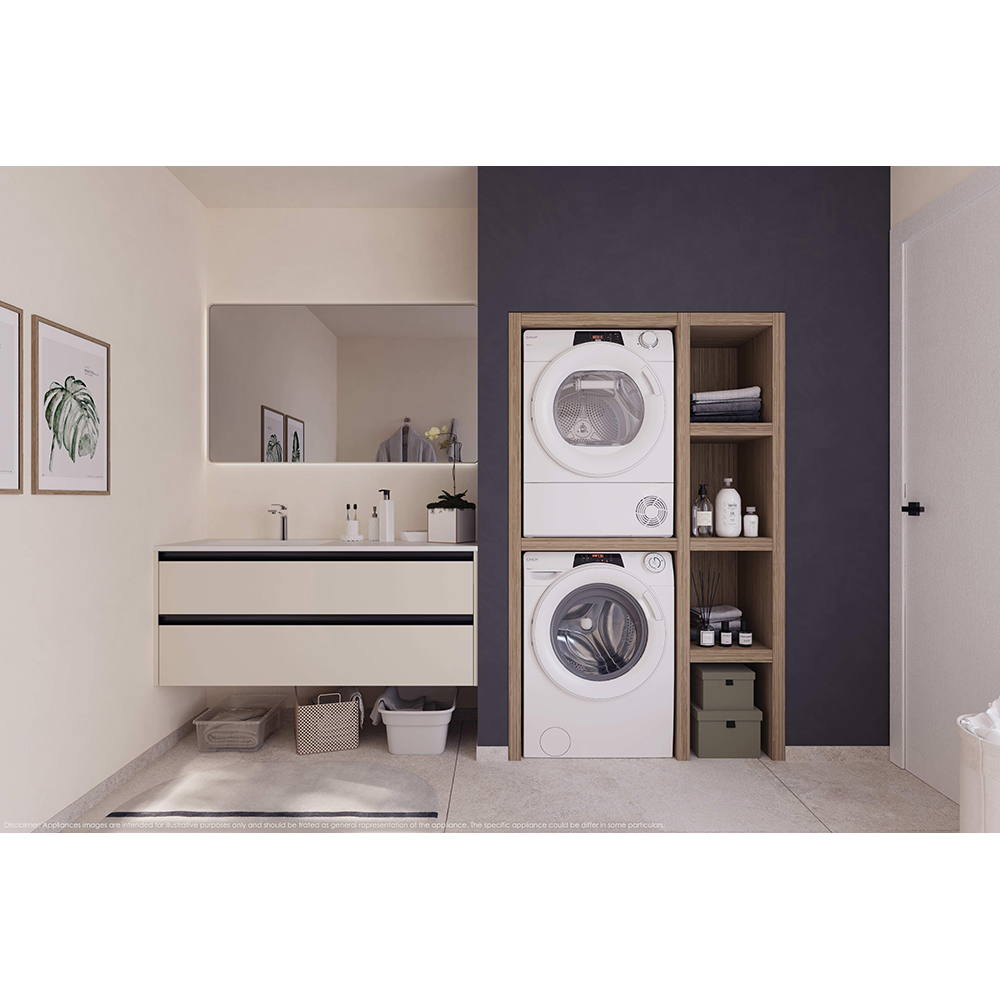 Uscator de rufe CANDY RO EH8N2TE-S, Pompa de caldura, 8 kg, 14 programe, Clasa D, Wi-Fi, alb