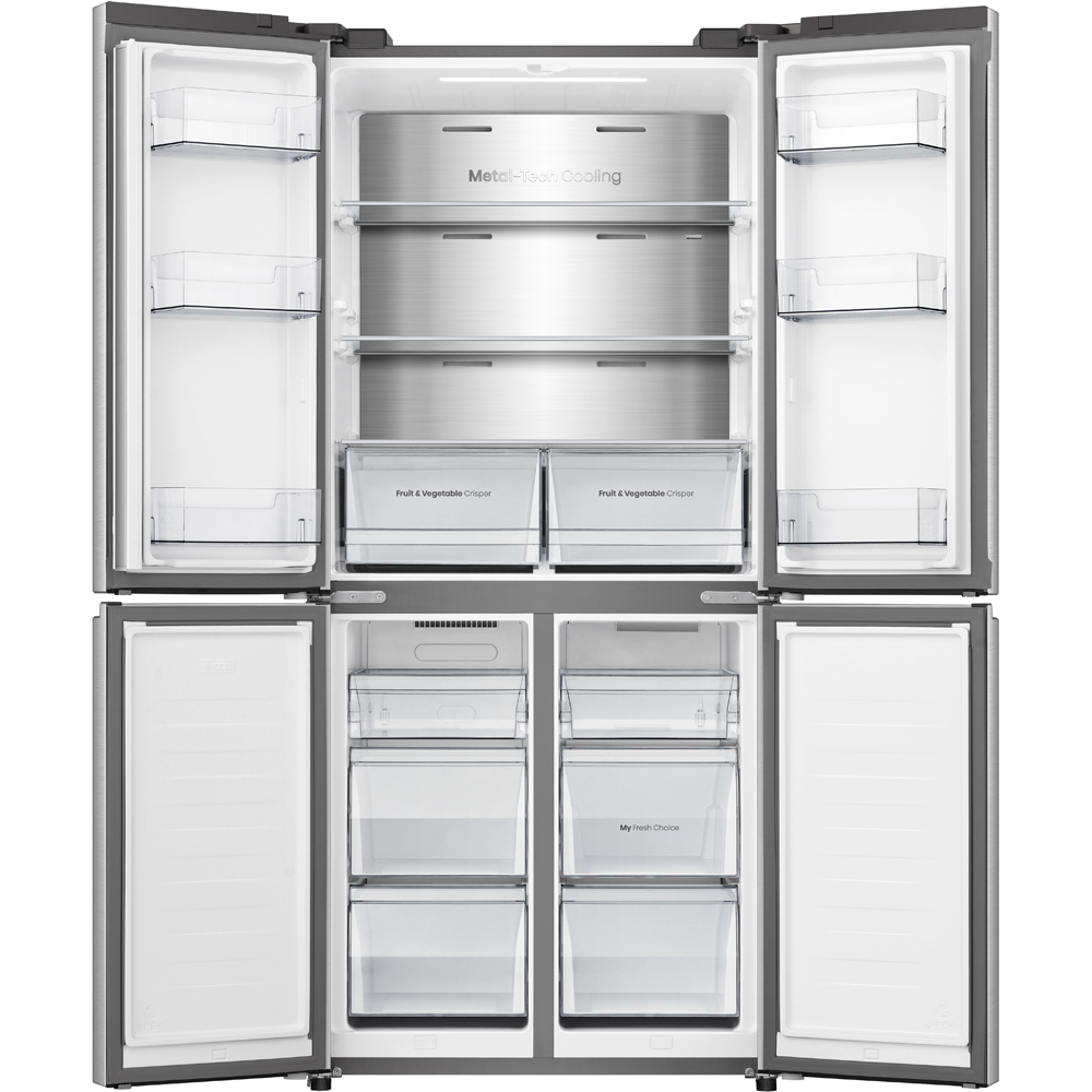 Side by Side HISENSE RQ5P470SAIE, Total No Frost, 483 l, H 178.5 cm, Clasa E, Wi-Fi, inox