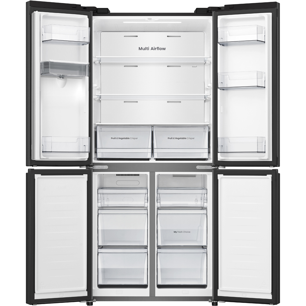 Side by Side HISENSE RQ5P470SMFE, Total No Frost, 483 l, H 178.5 cm, Clasa E, Dozator apa, Wi-Fi, negru