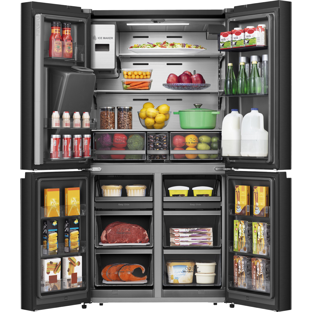 Side by Side HISENSE RQ760N4IFE, Total No Frost, 577 l, H 178.5 cm, Clasa E, Dozator apa, Wi-Fi, negru