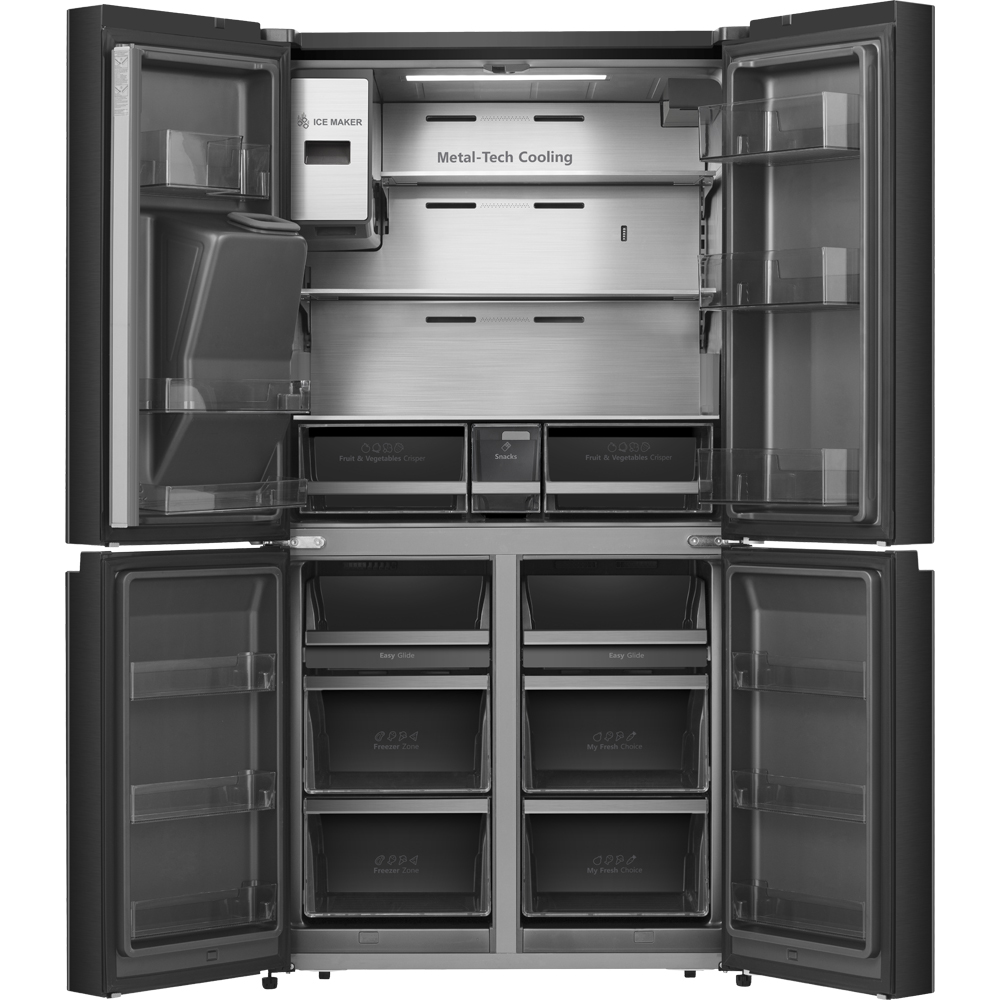 Side by Side HISENSE RQ760N4IFE, Total No Frost, 577 l, H 178.5 cm, Clasa E, Dozator apa, Wi-Fi, negru