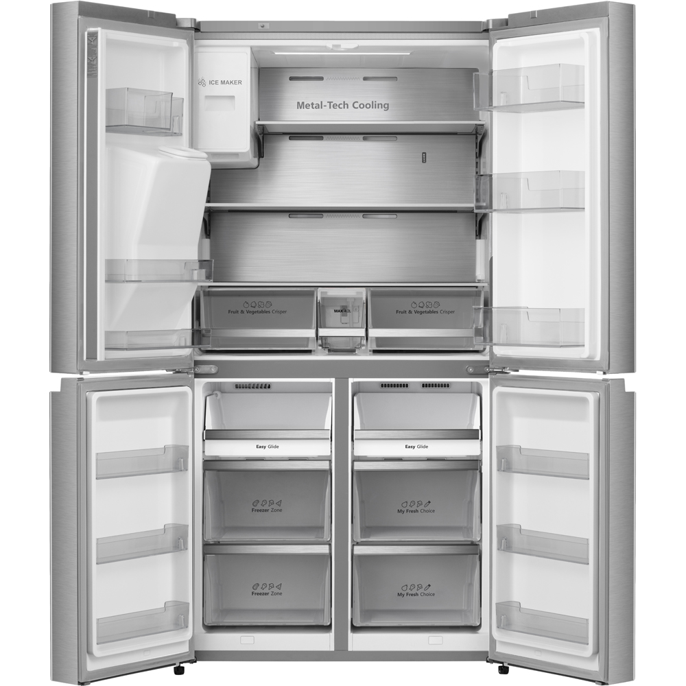 Side by Side HISENSE RQ760N4SASE, Total No Frost, 584 l, H 178.5 cm, Clasa E, Dozator apa, Wi-Fi, argintiu