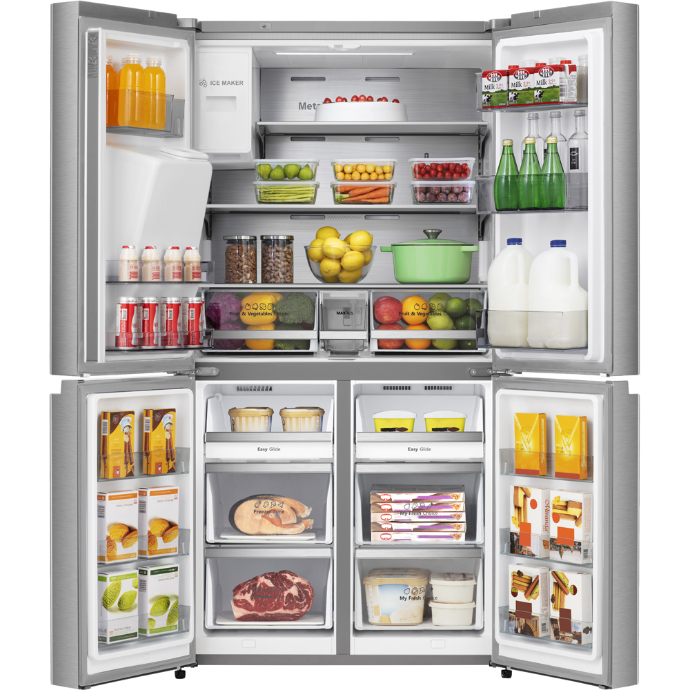 Side by Side HISENSE RQ760N4SASE, Total No Frost, 584 l, H 178.5 cm, Clasa E, Dozator apa, Wi-Fi, argintiu