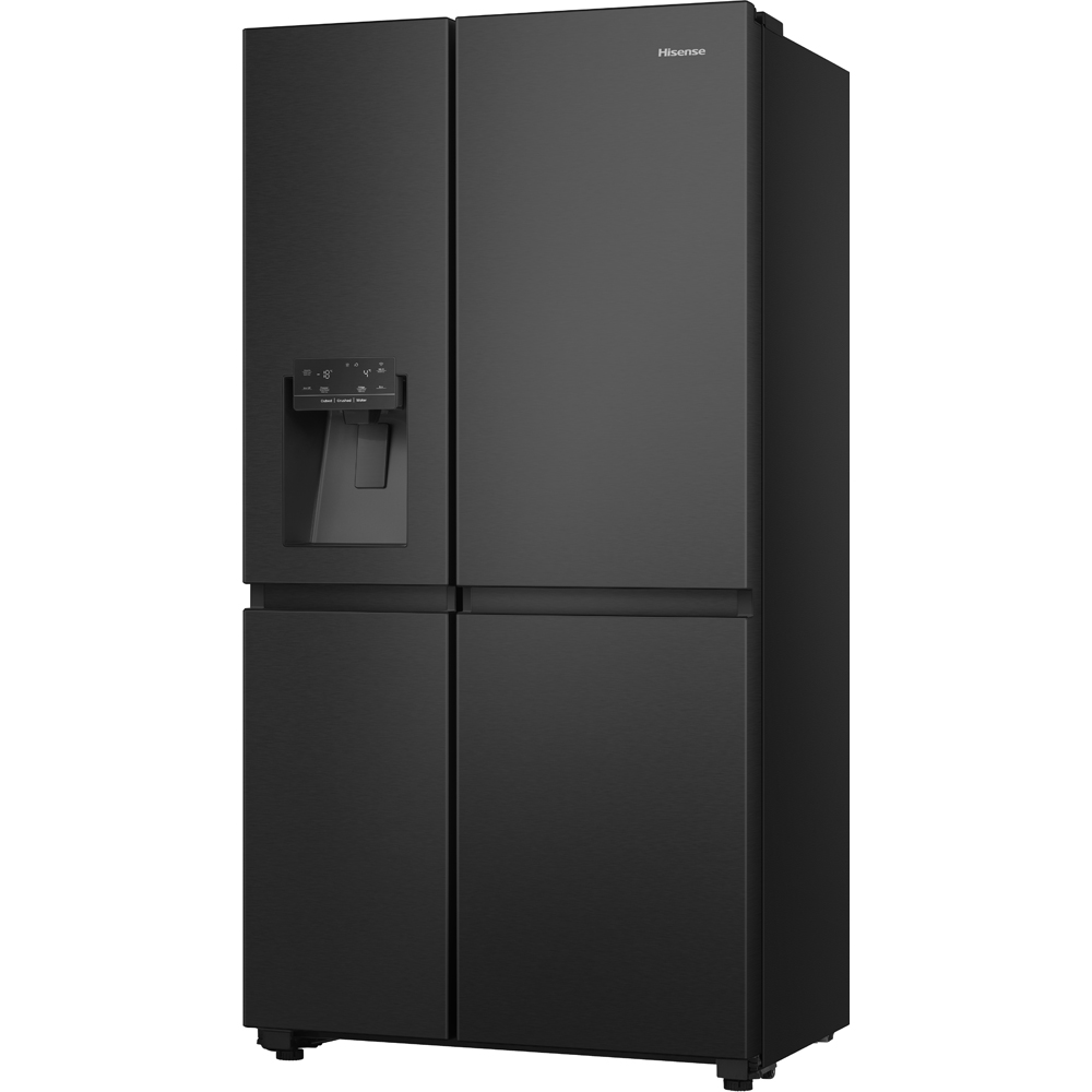 Side by Side HISENSE RS818N4TFE, Total No Frost, 632 l, H 179 cm, Clasa E, Dozator apa, Wi-Fi, negru