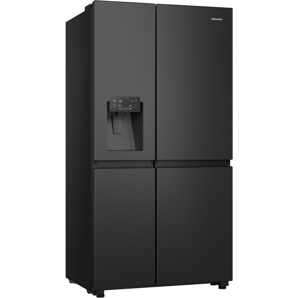 Side by Side HISENSE RS818N4TFE, Total No Frost, 632 l, H 179 cm, Clasa E, Dozator apa, Wi-Fi, negru