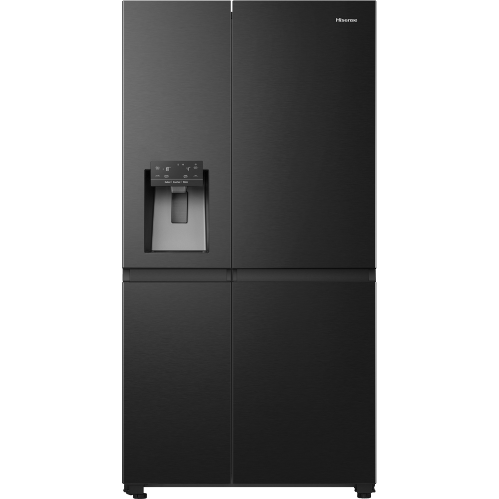 Side by Side HISENSE RS818N4TFE, Total No Frost, 632 l, H 179 cm, Clasa E, Dozator apa, Wi-Fi, negru