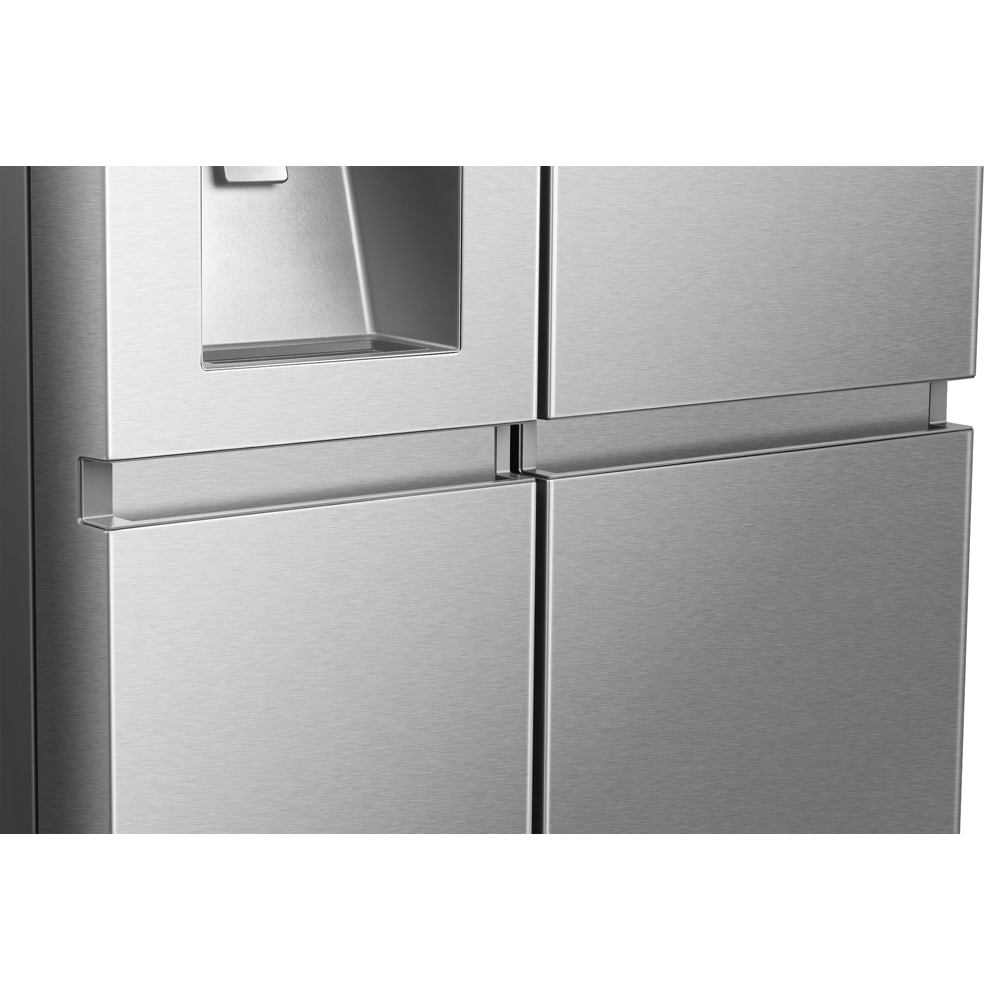 Side by Side HISENSE RS818N4TIE, Total No Frost, 632 l, H 179 cm, Clasa E, Dozator apa, Wi-Fi, argintiu