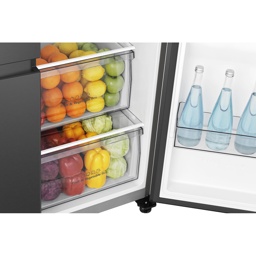 Side by Side HISENSE RS840N4WFE, Total No Frost, 649 l, H 179.5 cm, Clasa E, Dozator apa, Wi-Fi, negru