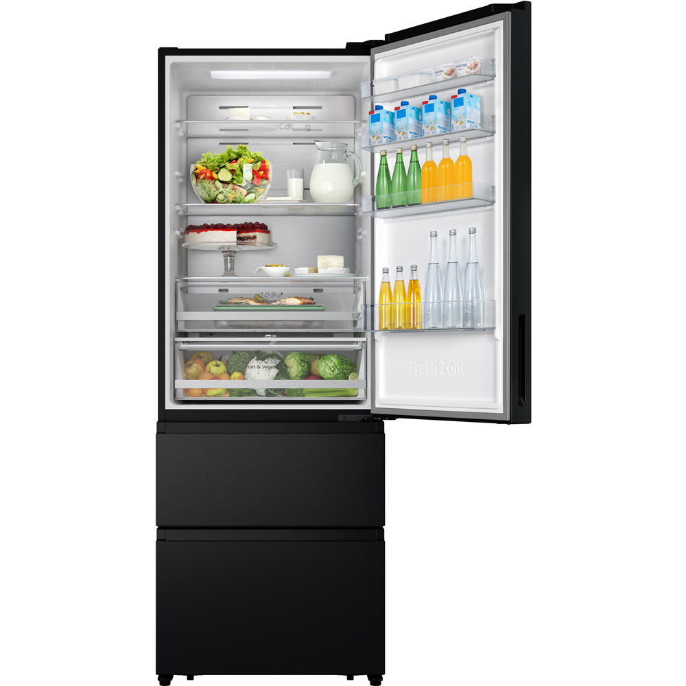 Combina frigorifica HISENSE RT641N4AFE1, Total No Frost, 493 l, H 200 cm, Clasa E, Wi-Fi, negru