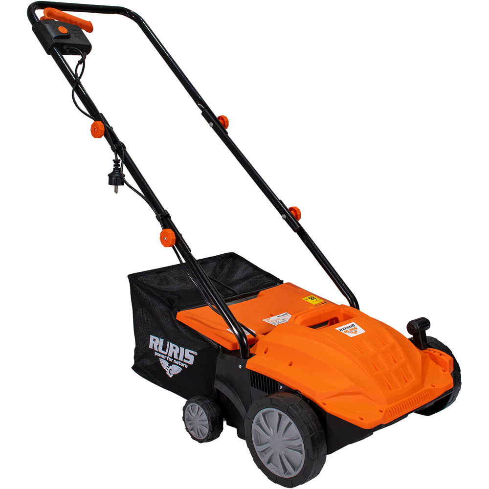 Scarificator gazon RURIS RXE888, Electric, 1500W, 3000rpm, latime de lucru 32 cm, sac colectare 30 L, portocaliu