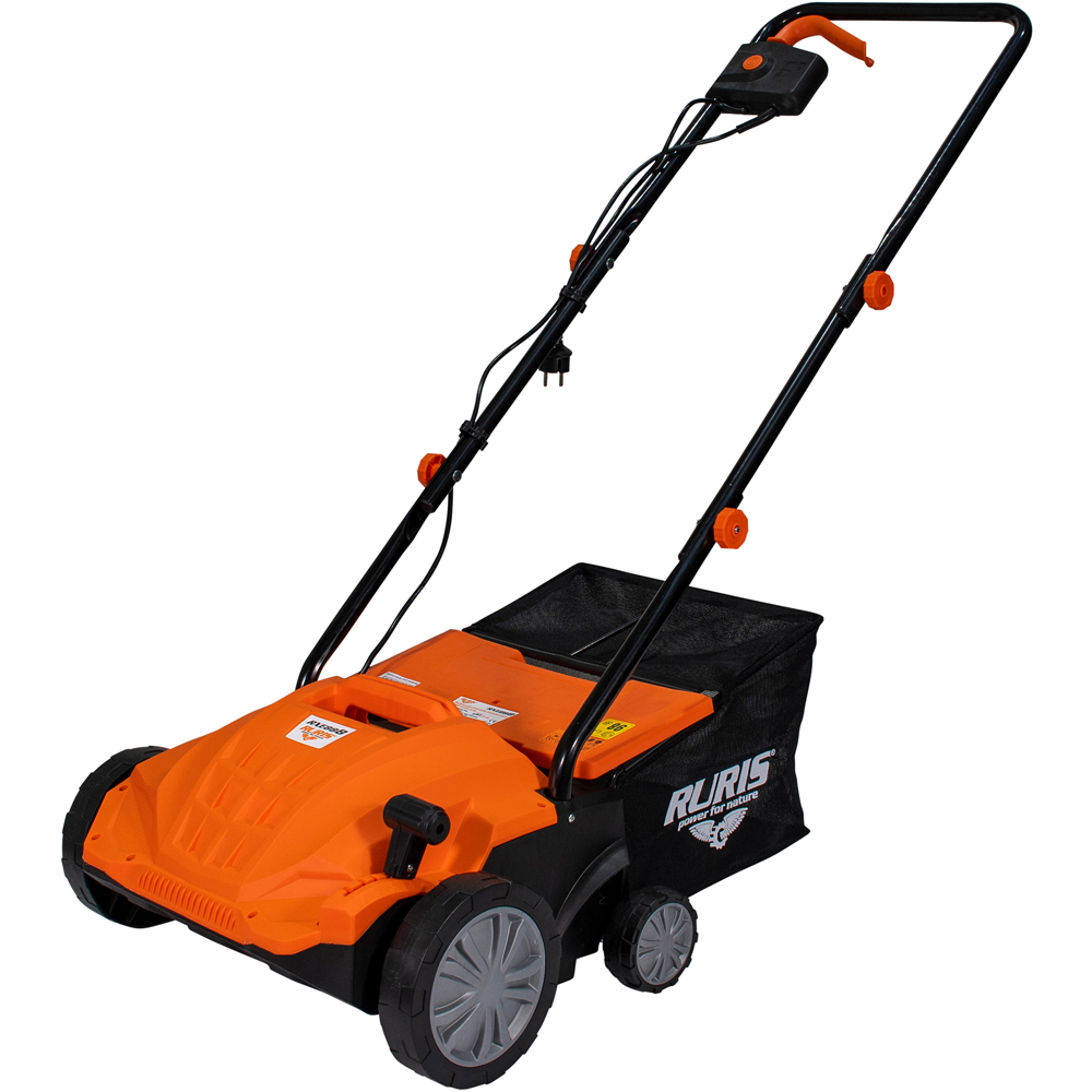 Scarificator gazon RURIS RXE888, Electric, 1500W, 3000rpm, latime de lucru 32 cm, sac colectare 30 L, portocaliu