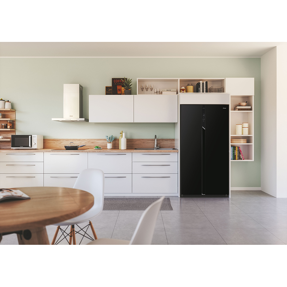 Side by Side CANDY CHSBSO-6174B, No Frost, 532 l, H 177 cm, Clasa E, negru